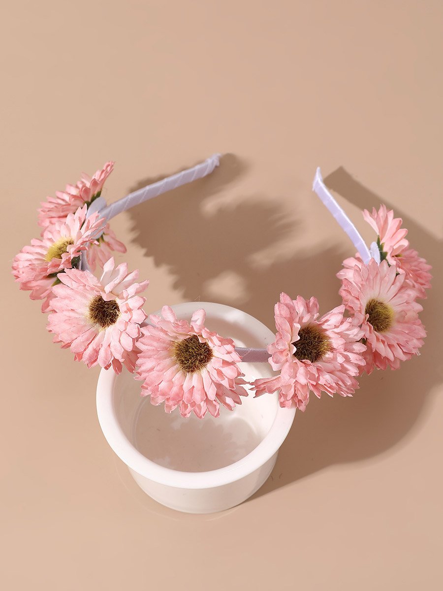 طوق شعر مزين بزهور