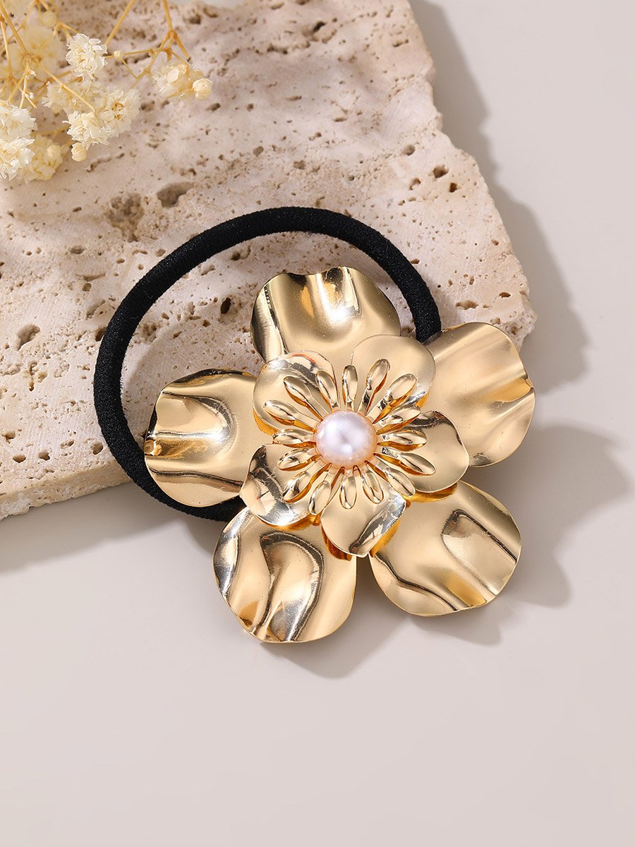 Pack of 3 - Golden Flower Hair Tie