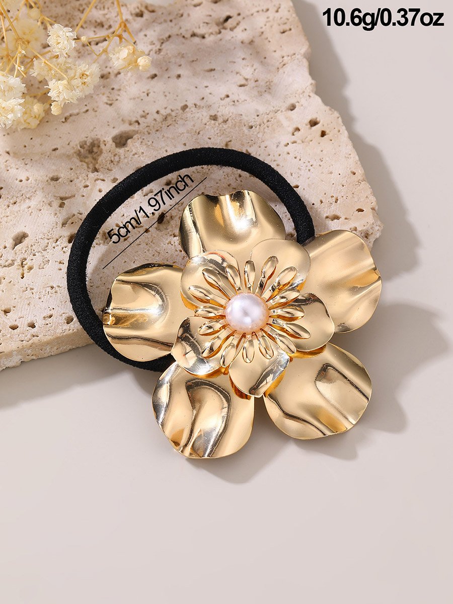 Pack of 3 - Golden Flower Hair Tie