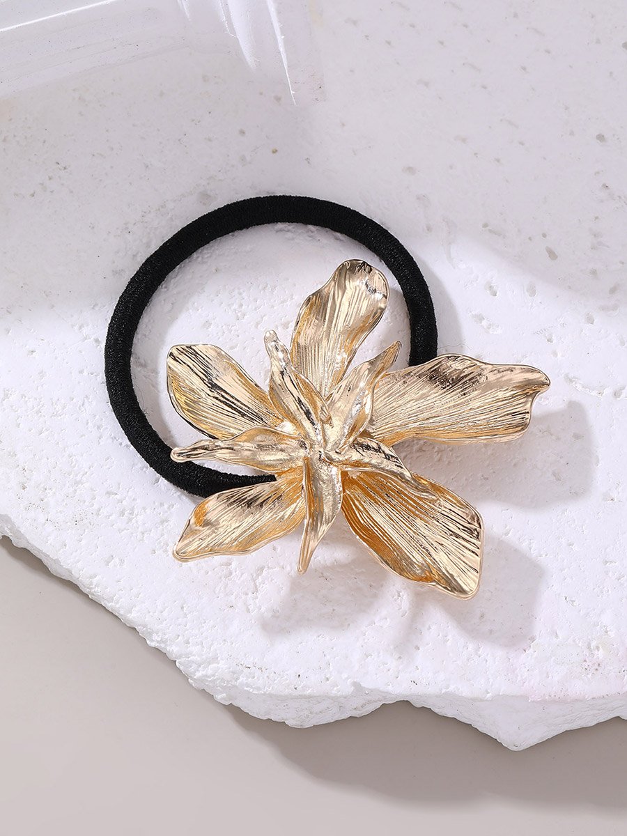 Pack of 3 - Golden Flower Hair Tie