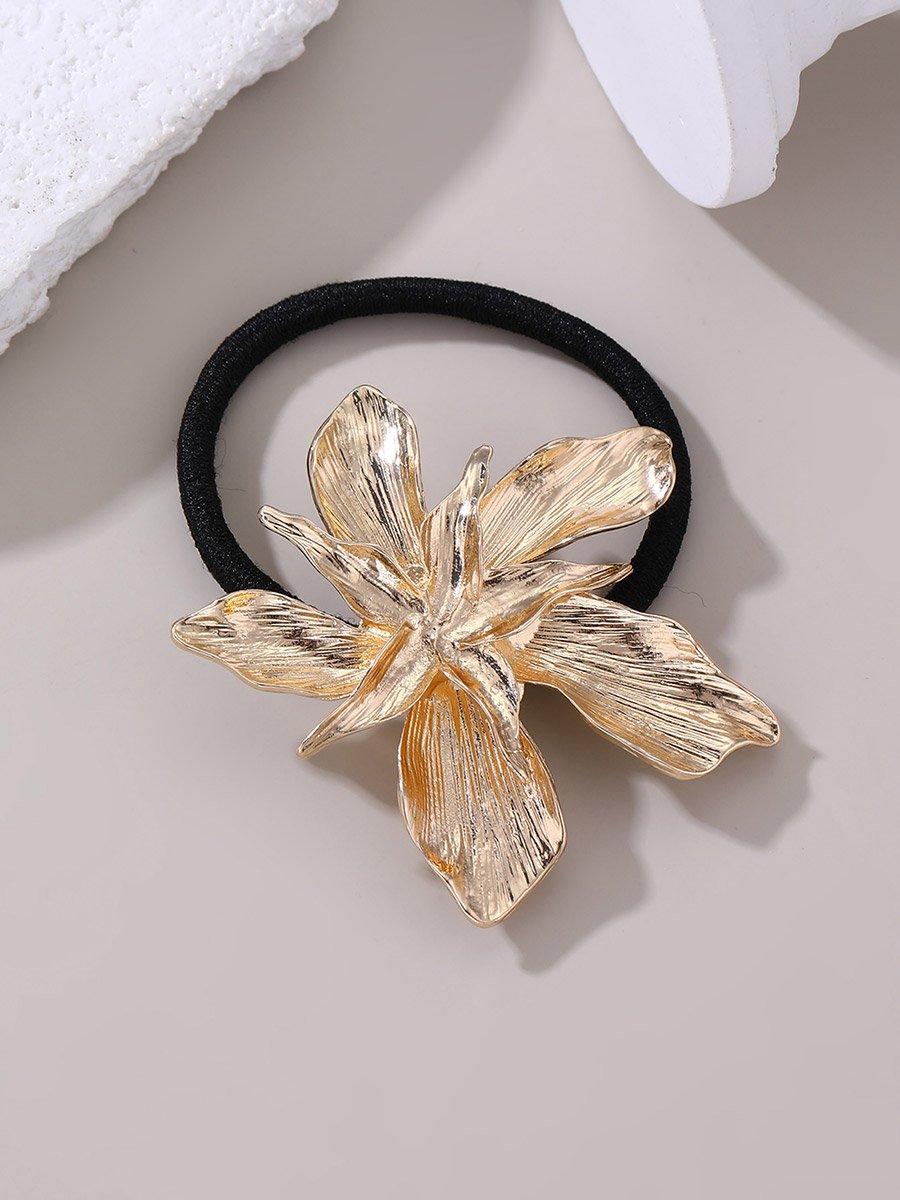 Pack of 3 - Golden Flower Hair Tie