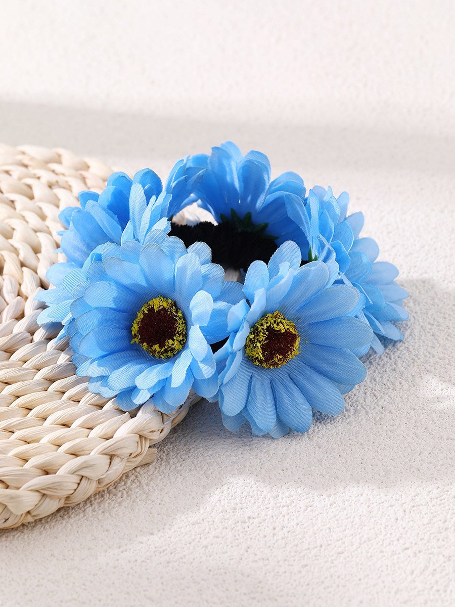 Blue Flower Hair Tie