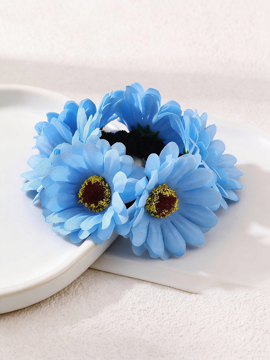 Blue Flower Hair Tie