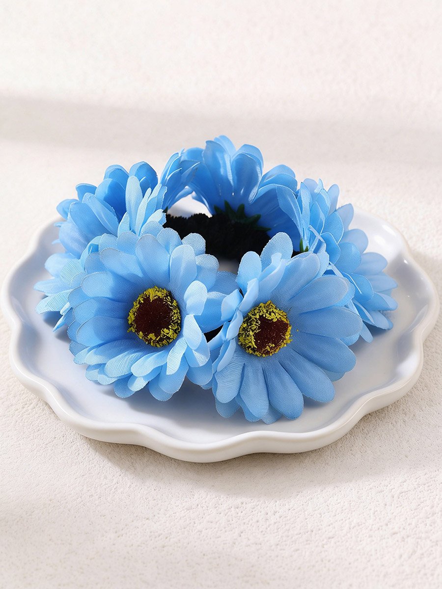 Blue Flower Hair Tie
