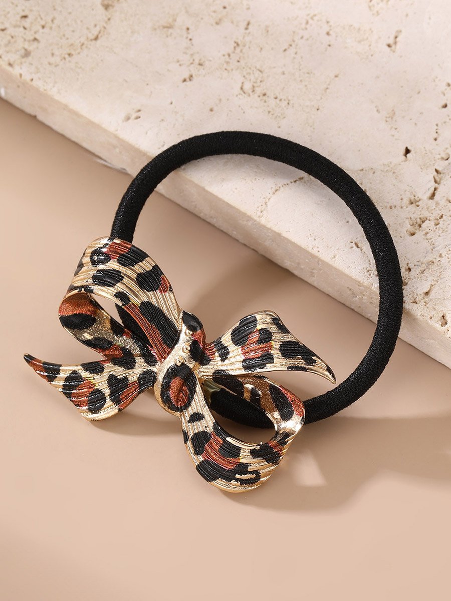 Pack of 3 - Leopard Print Bow Hair Tie