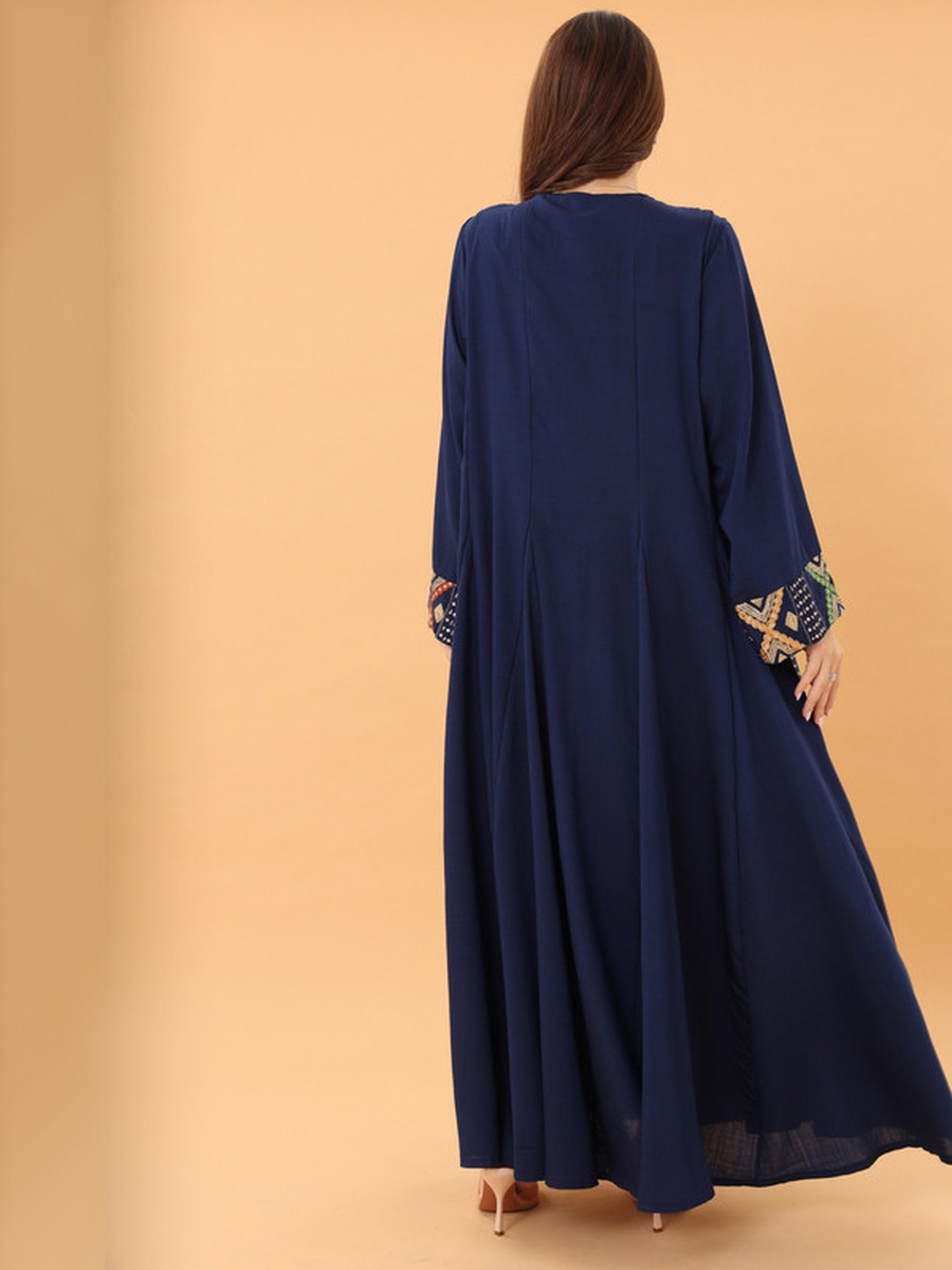 Samira Embroidered V Neck Jalabiya