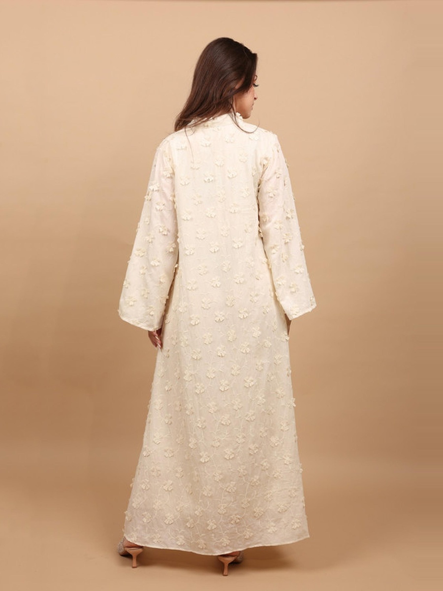 Floral Aura Tassel Detail Collared Jalabiya