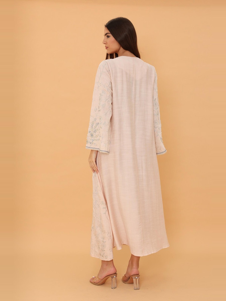 Lina Embroidered V Neck Jalabiya