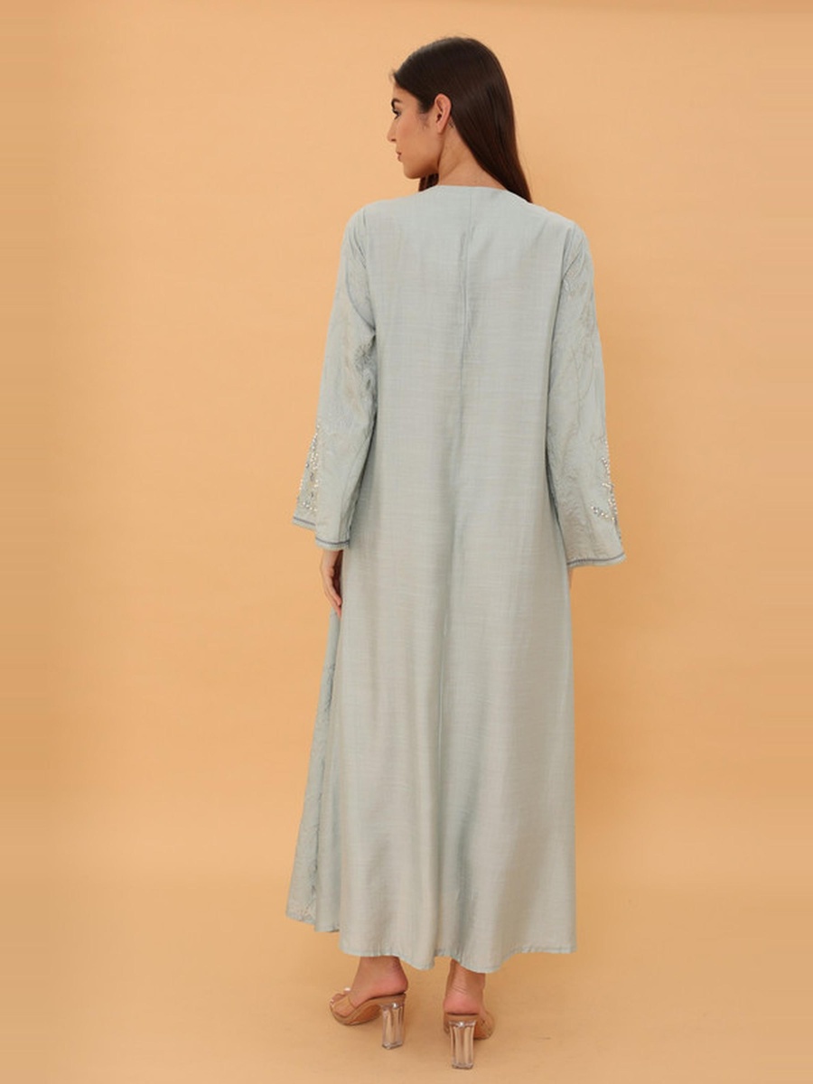 Lina Embroidered V Neck Jalabiya