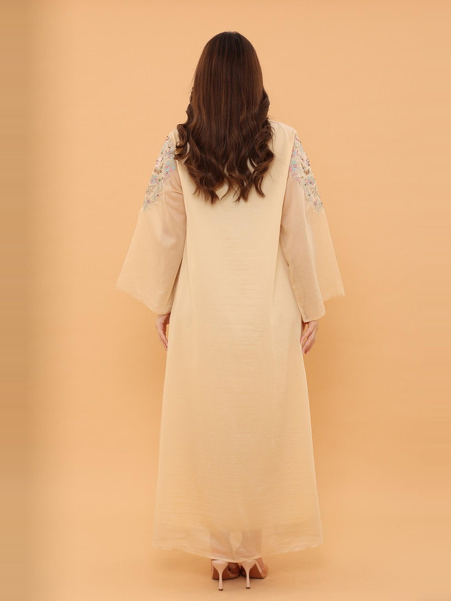 Ward Floral Embroidered Bell Sleeves Jalabiya