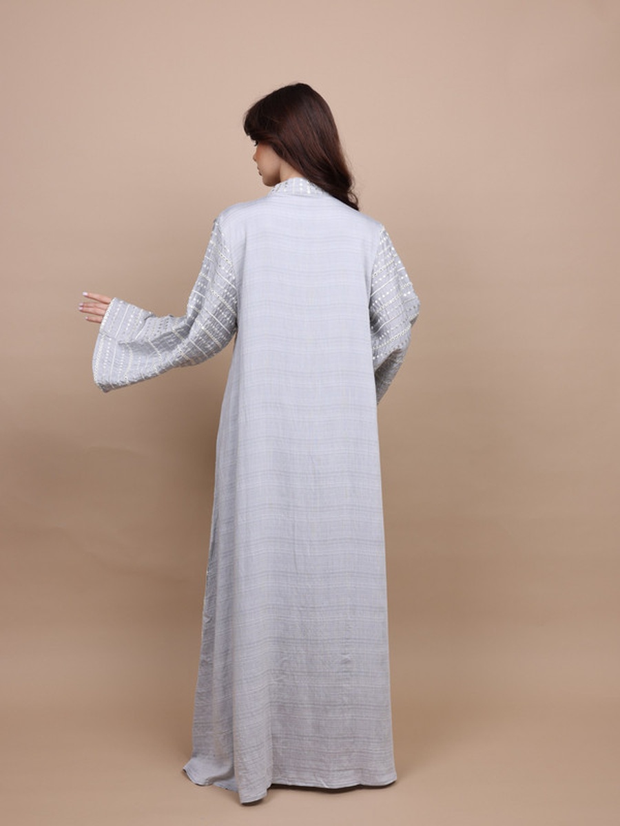 Layla Mirror Work Collared Jalabiya
