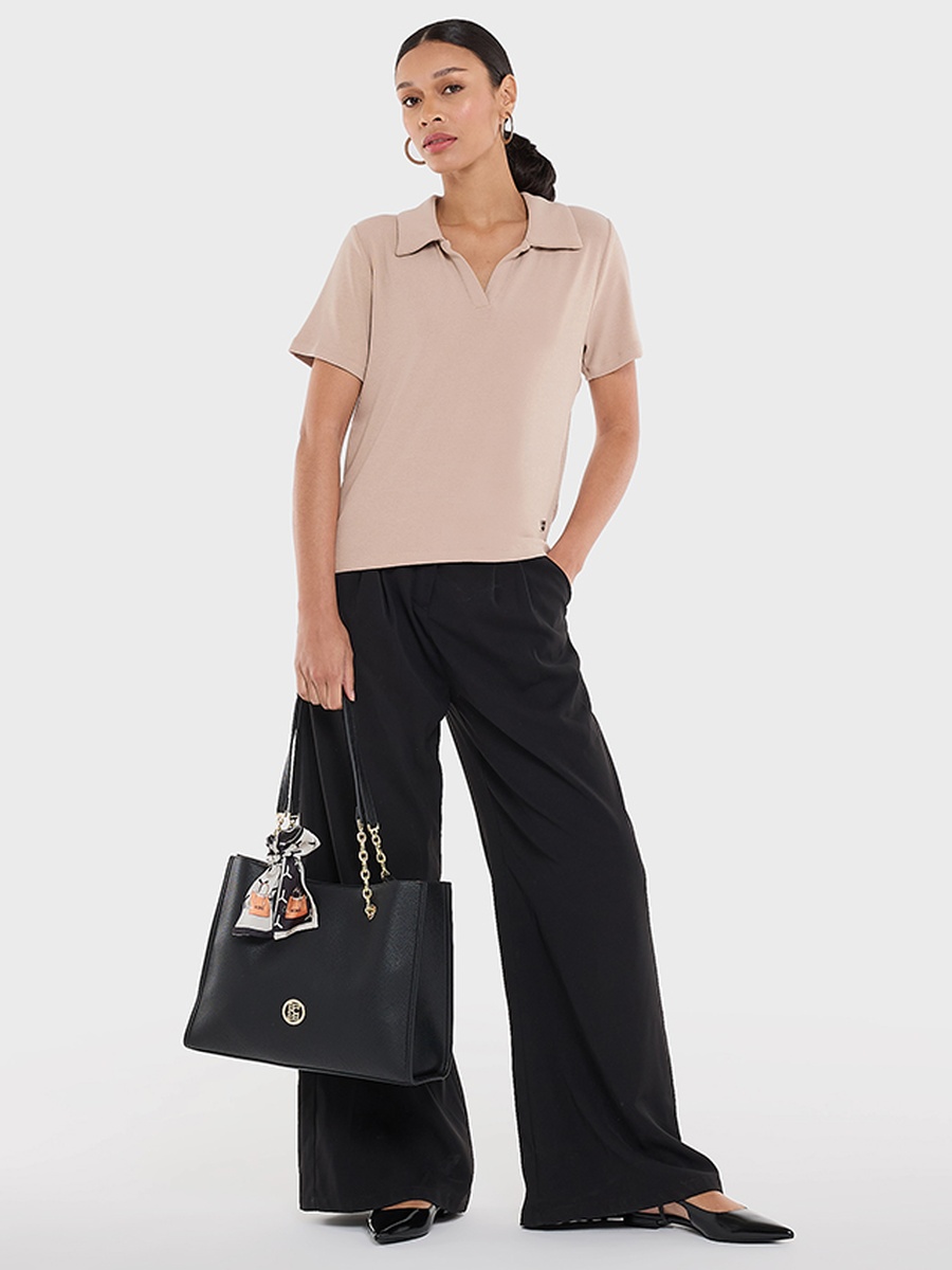 Popover Polo with Metal Tab
