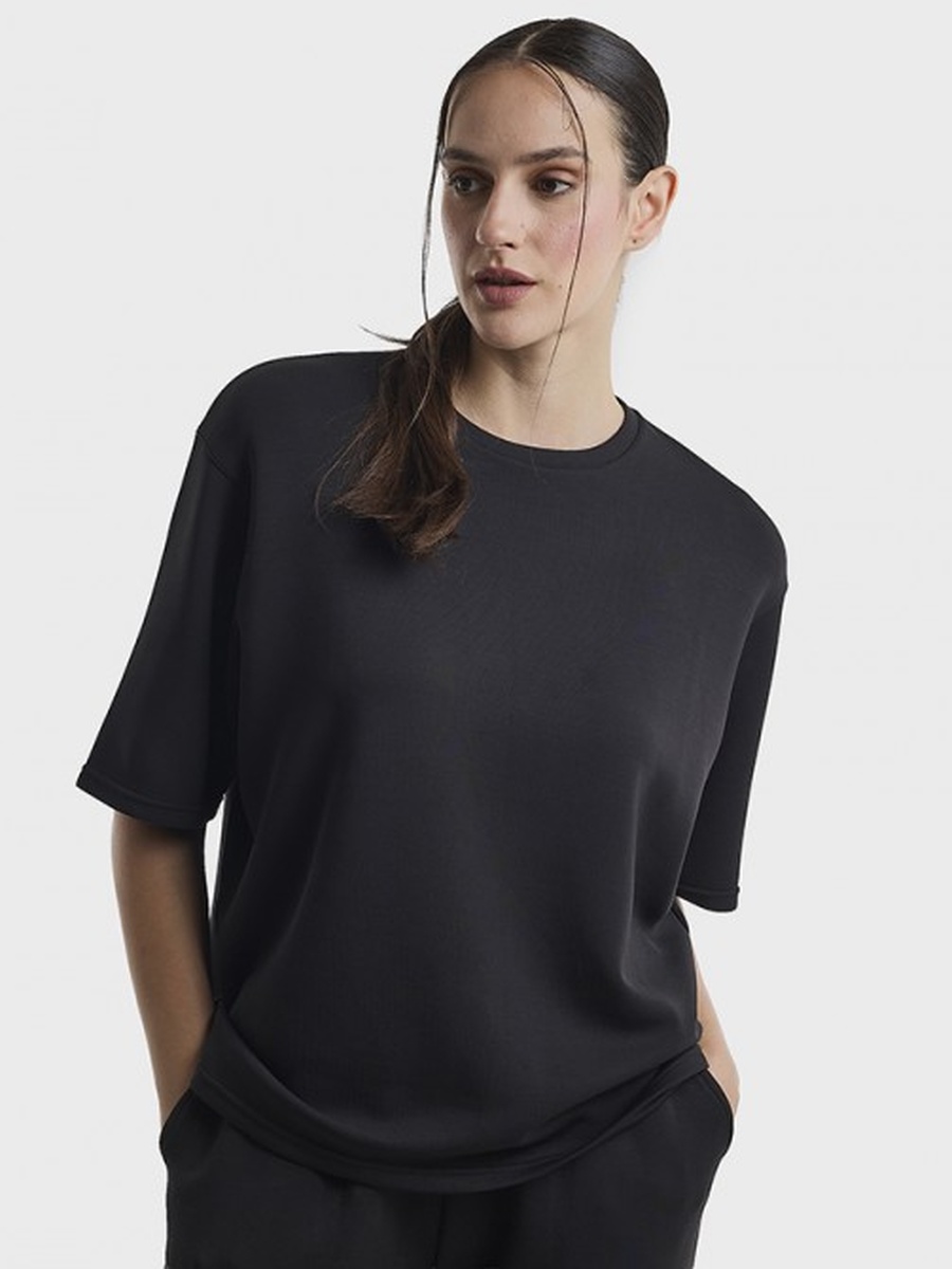 Plain Modal Blend Round Neck T-Shirt