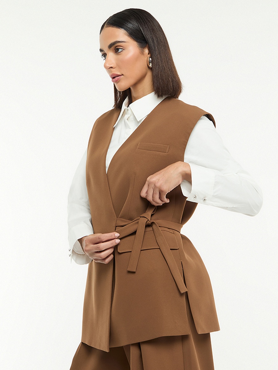 Sleeveless Oversized Wrap Vest