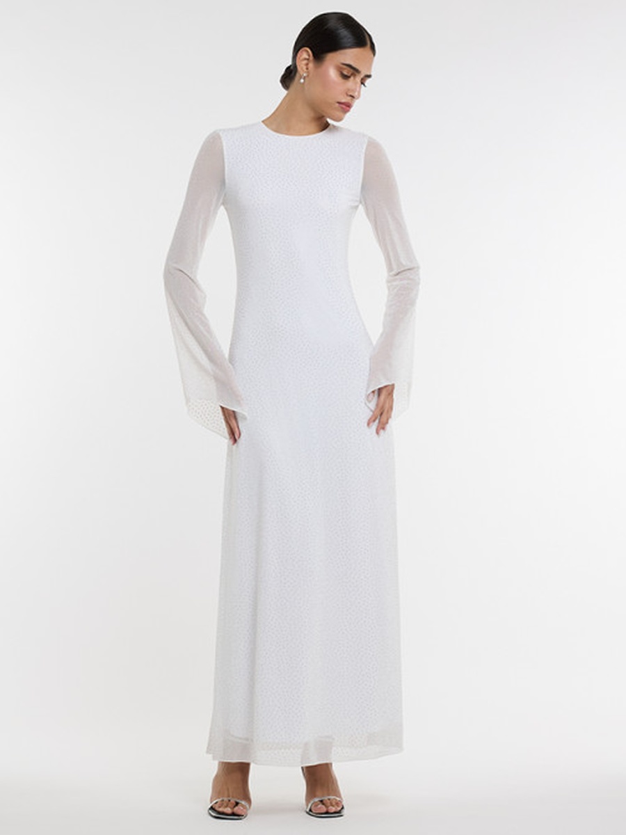 Embellished Mesh Maxi Dress