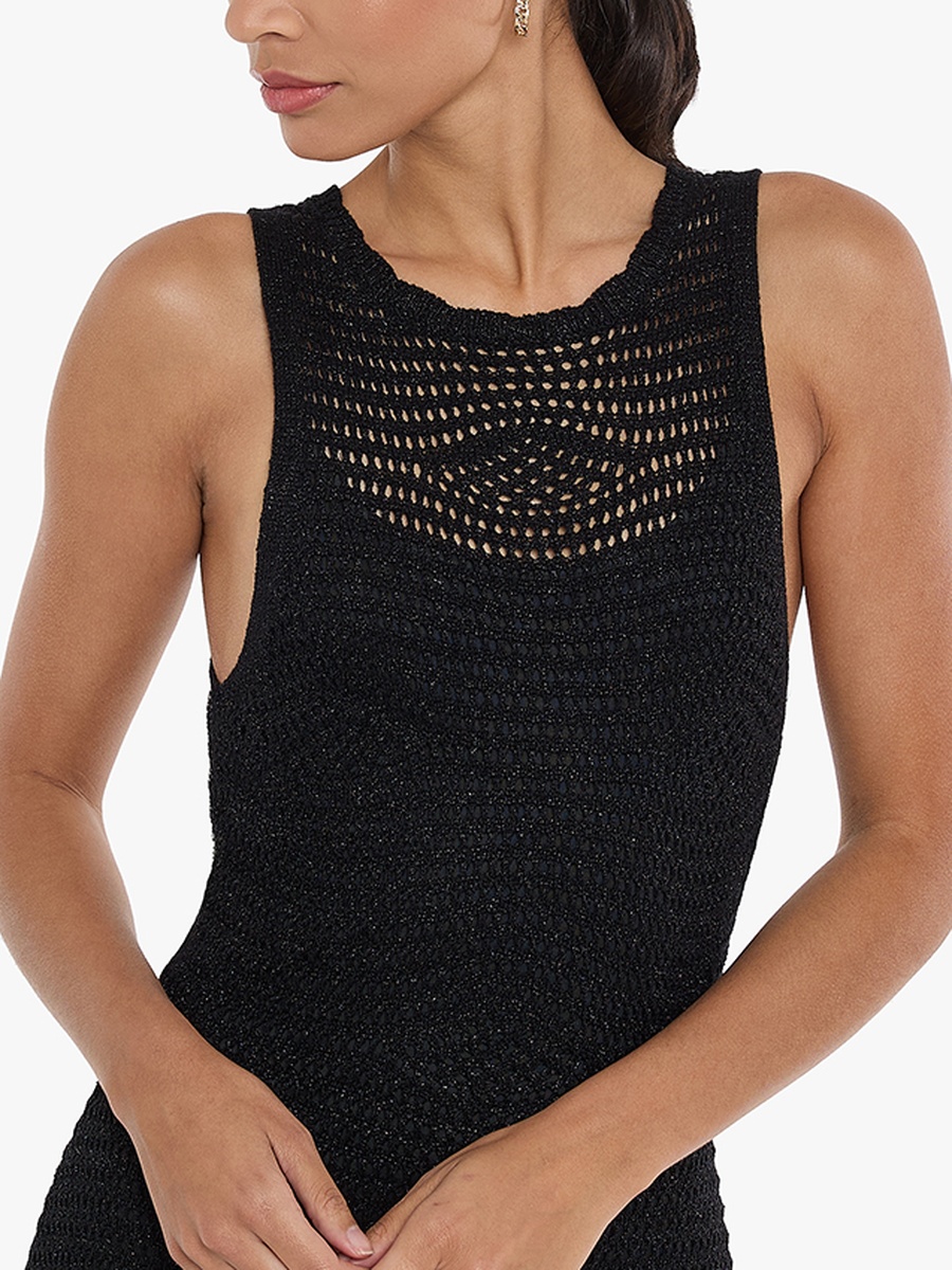 Cleopetra Crochet Sleeveless Sheath Maxi Dress