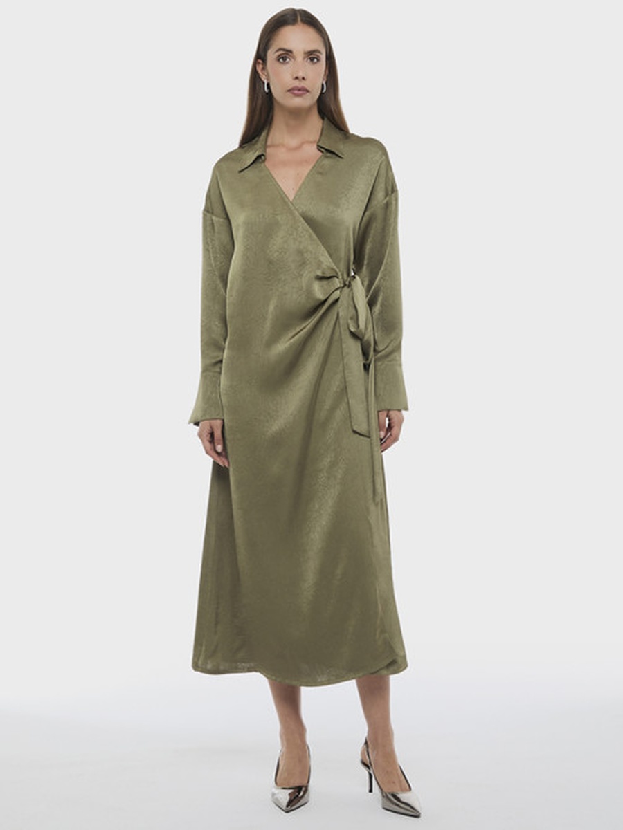 knee length dresses for ladies Ivory Skyline Wrap Midi Dress