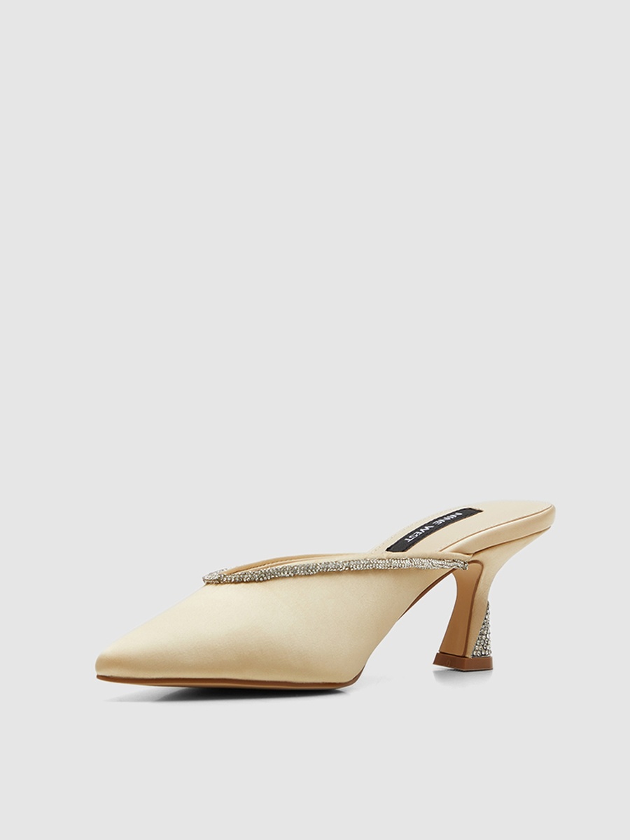 Embellished Detail Pointed Toe Heel Shoes