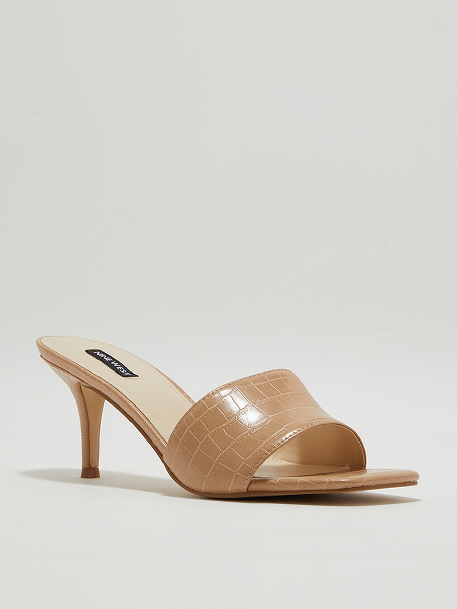Textured Stiletto Heel Sandals