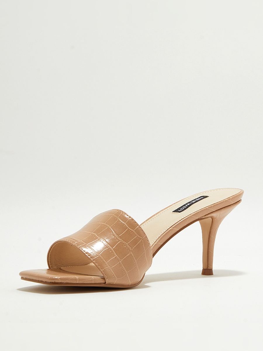 Textured Stiletto Heel Sandals