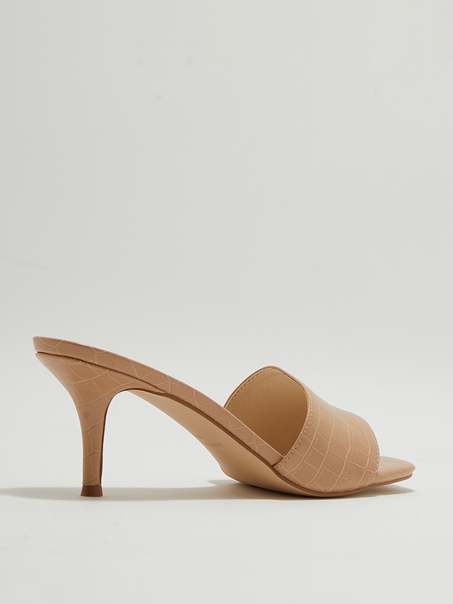 Textured Stiletto Heel Sandals