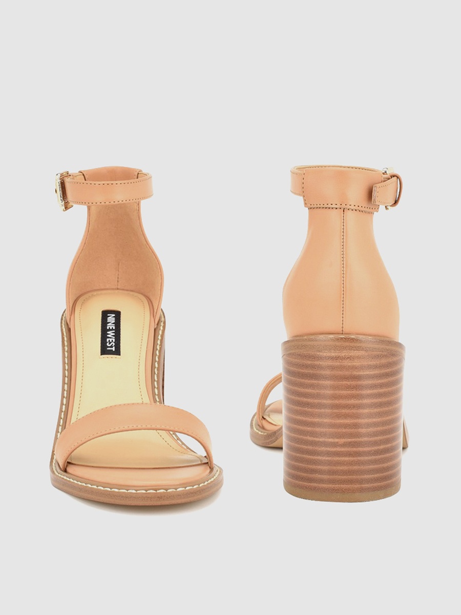 Ankle Strap Stacked Block Heel Sandals