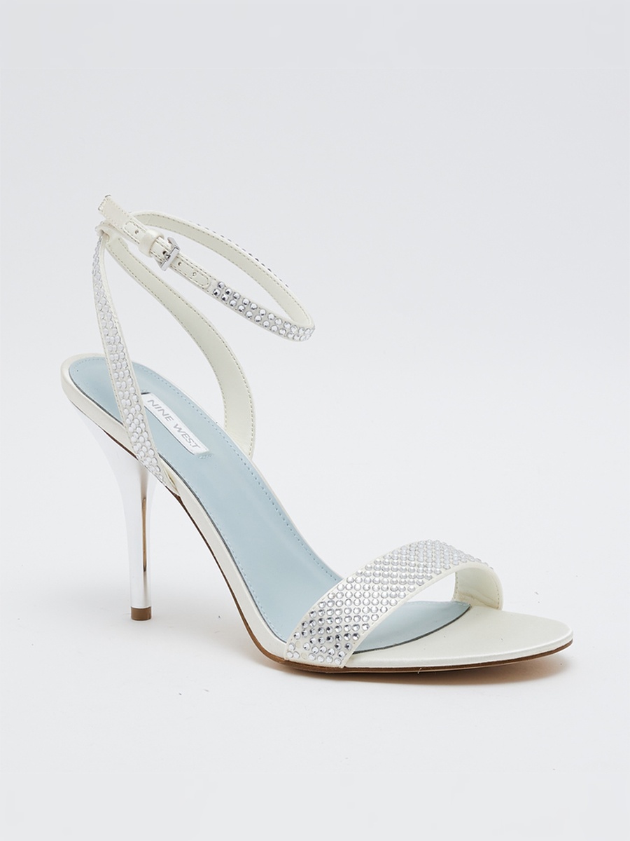 Embellished Ankle Strap Stiletto Heel Sandals