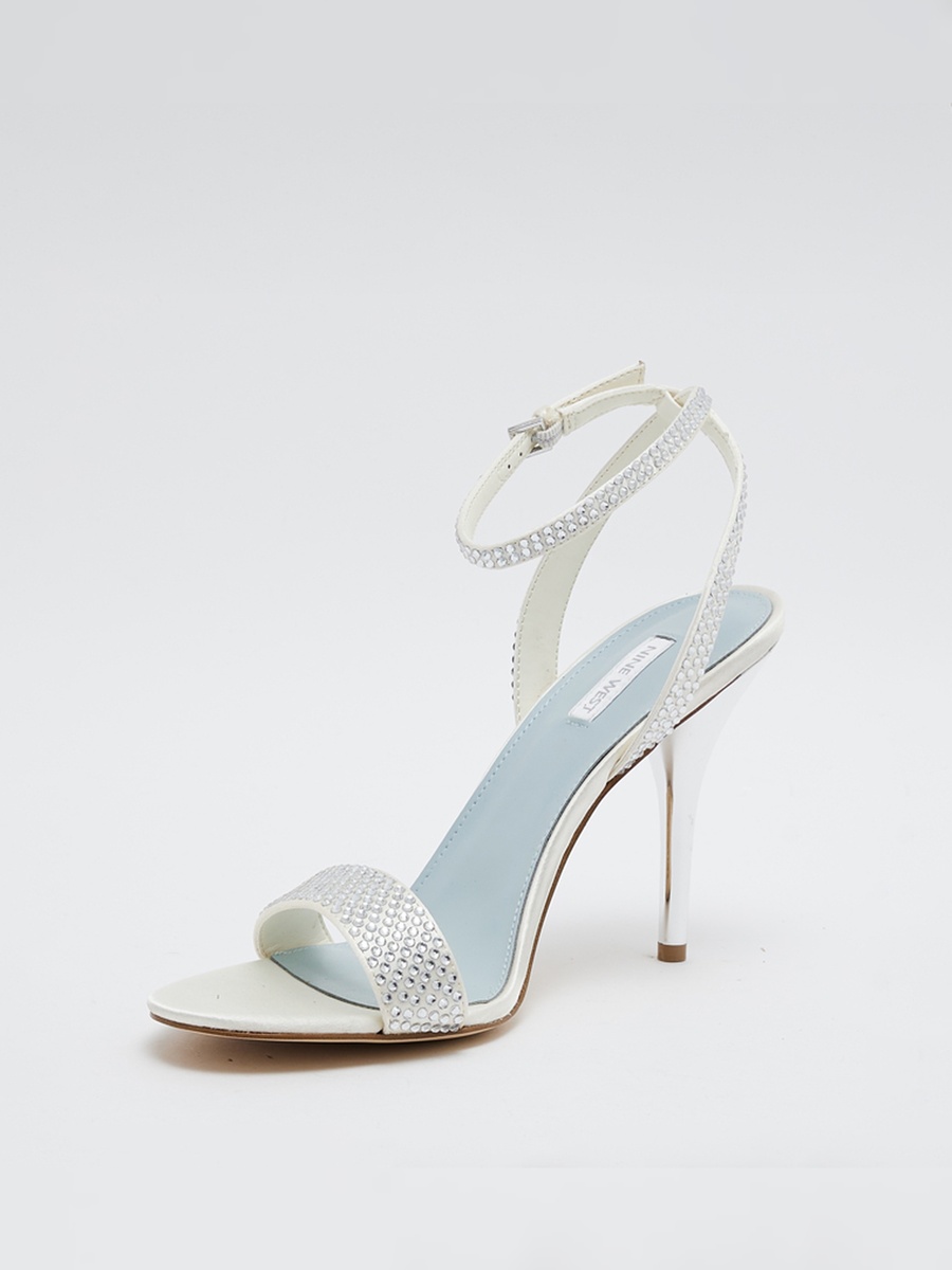Embellished Ankle Strap Stiletto Heel Sandals