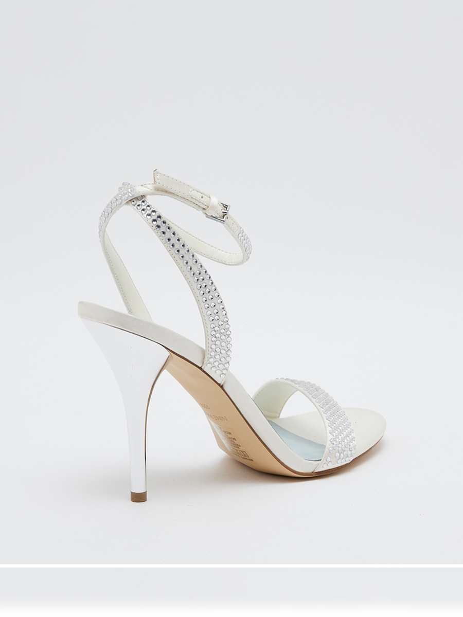 Embellished Ankle Strap Stiletto Heel Sandals