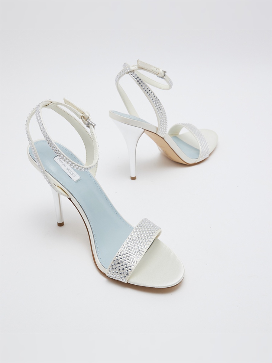 Embellished Ankle Strap Stiletto Heel Sandals