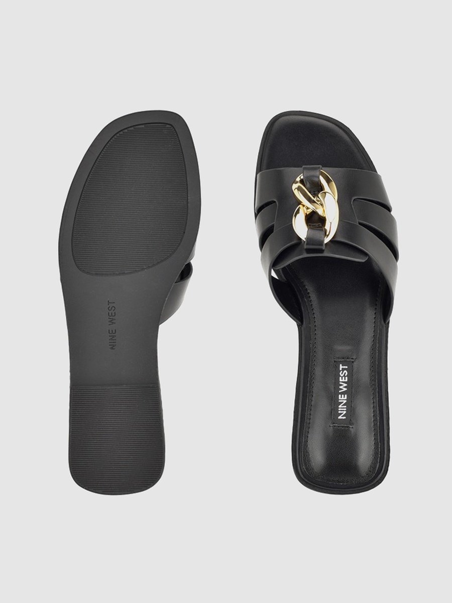 Metal Accent Flat Sandals