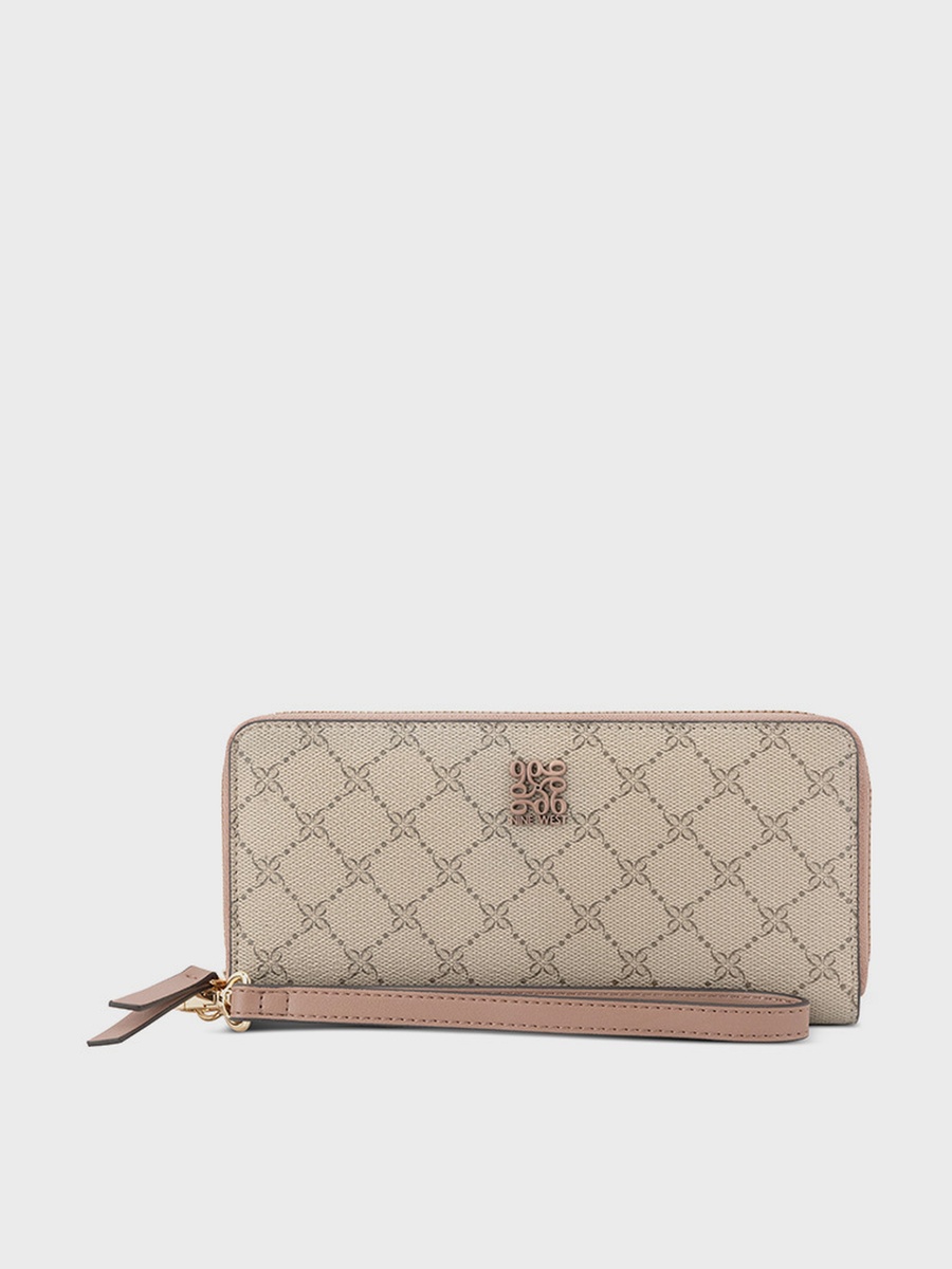 Printed Wristlet Zip-Around Wallet