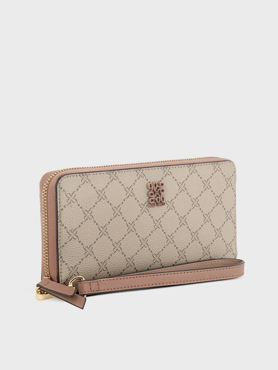 Printed Wristlet Zip-Around Wallet