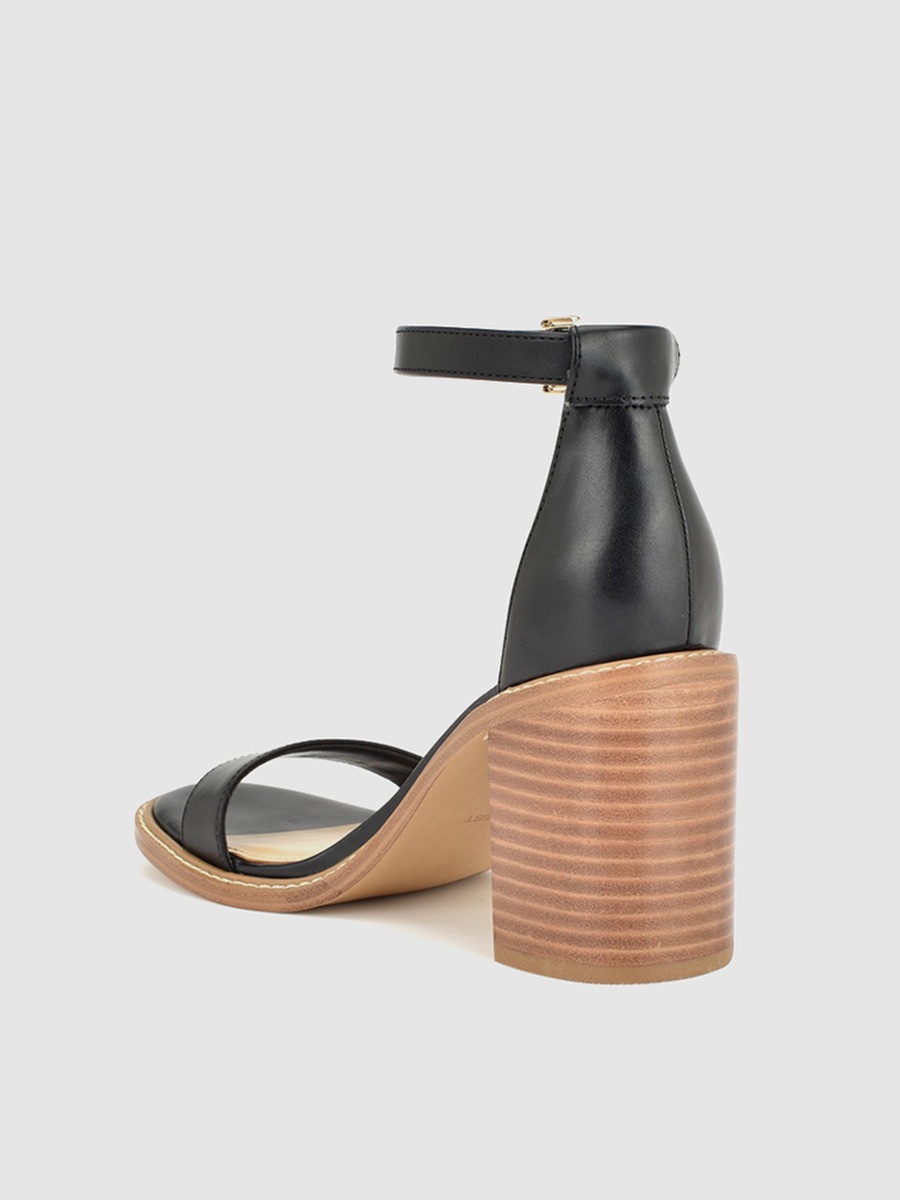 Plain Ankle Strap Block Heel Sandals
