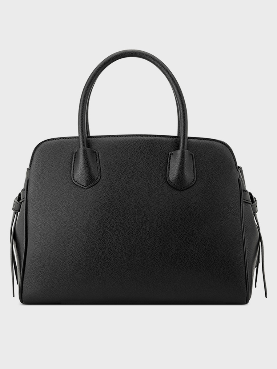 Black Logo Detail Satchel Bag
