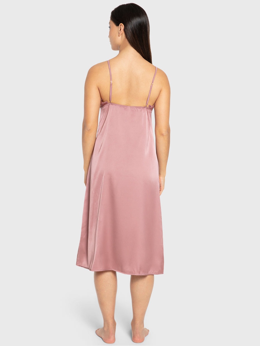 Lace Textured Satin Slip Dress
