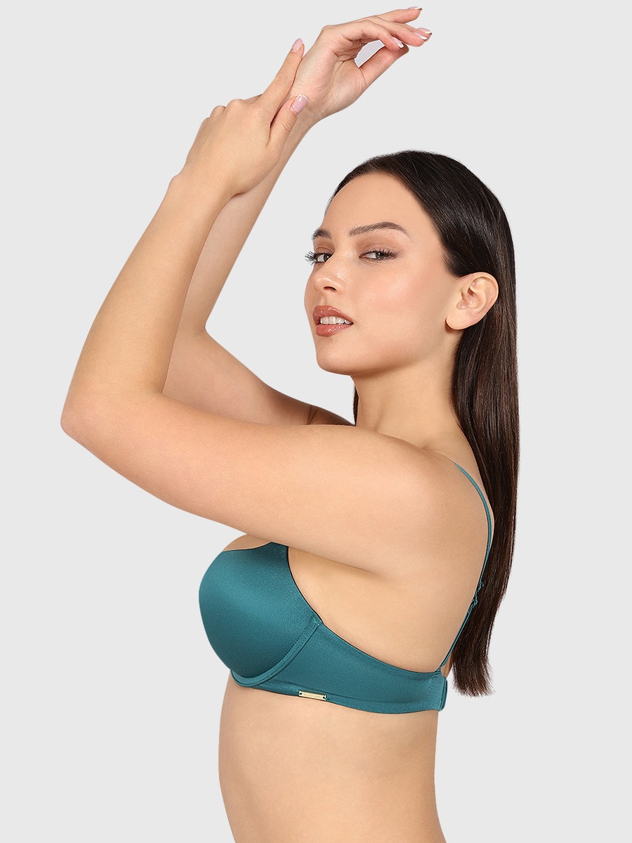 Solid Wired Gel Padding Plunge Bra