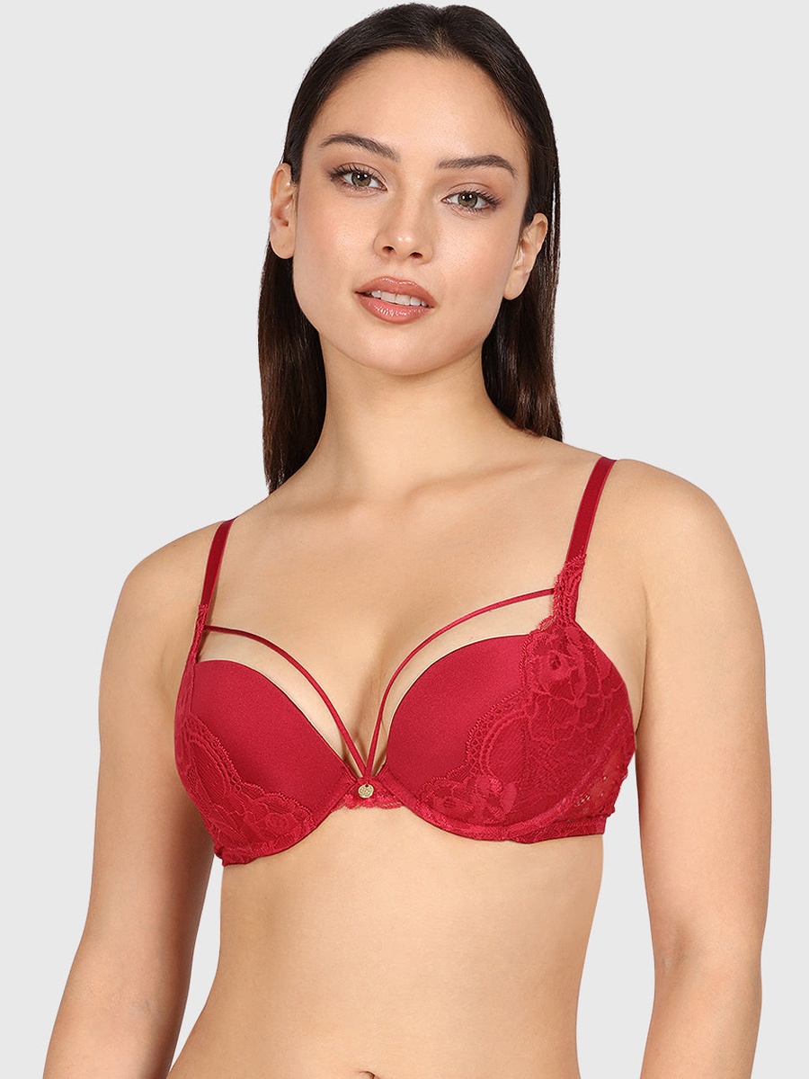 Lace Detail Gel Padding Wired Plunge Bra