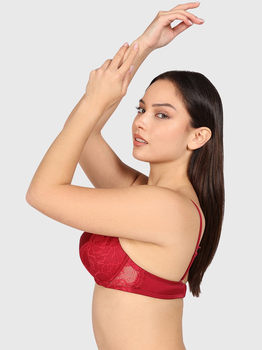 Lace Detail Gel Padding Wired Plunge Bra