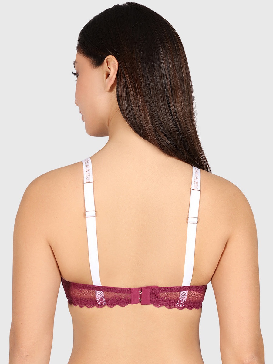 Padded Non Wired Textured Plunge Bra
