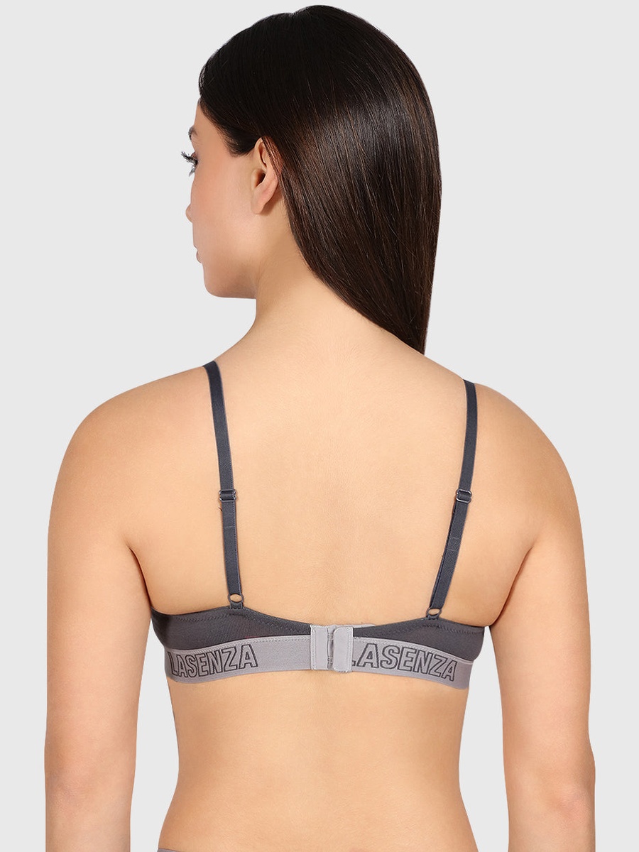 Logo Band Padded Wired Plunge Bra