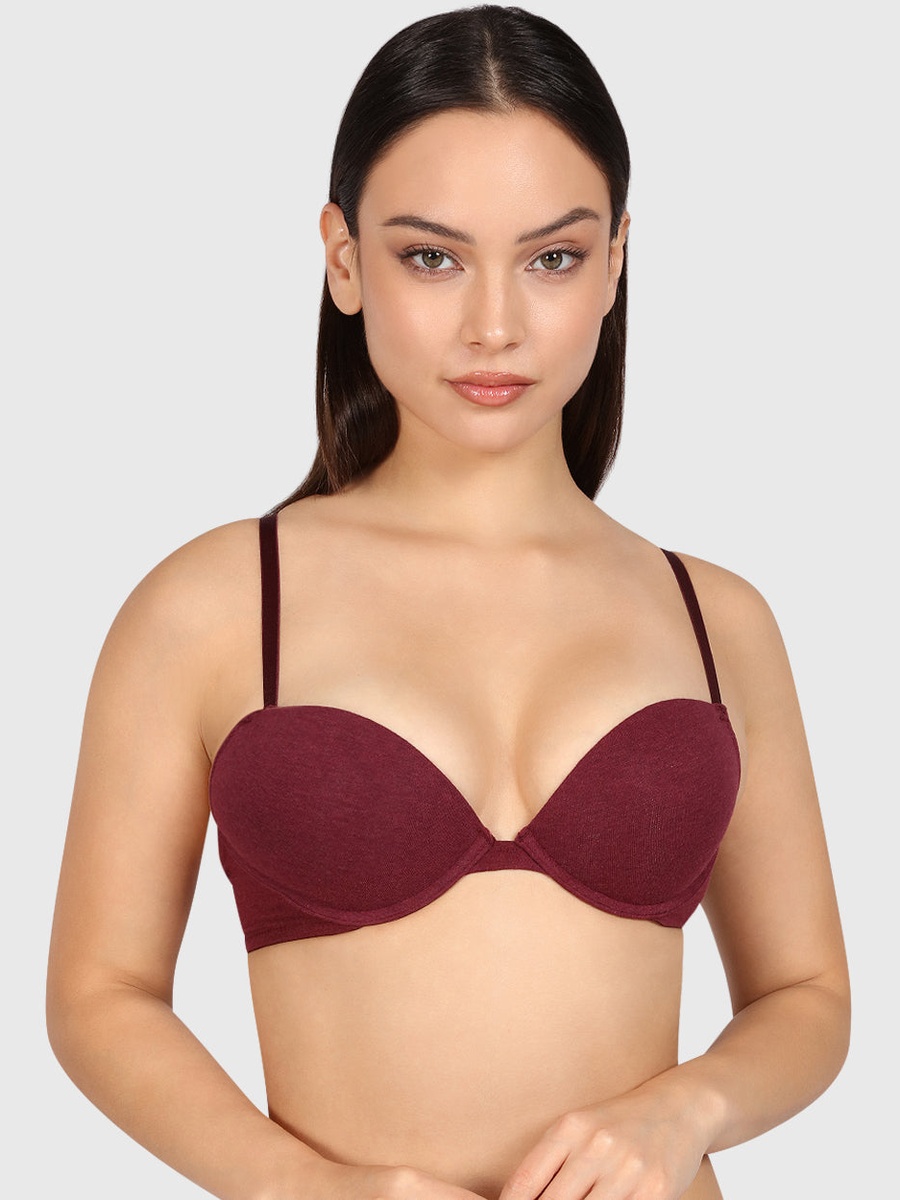Solid Padded Wired Plunge Bra