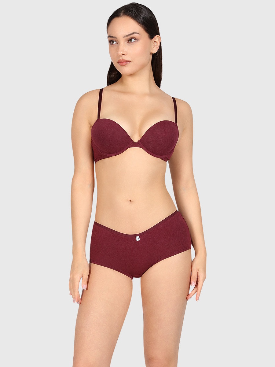 Solid Padded Wired Plunge Bra