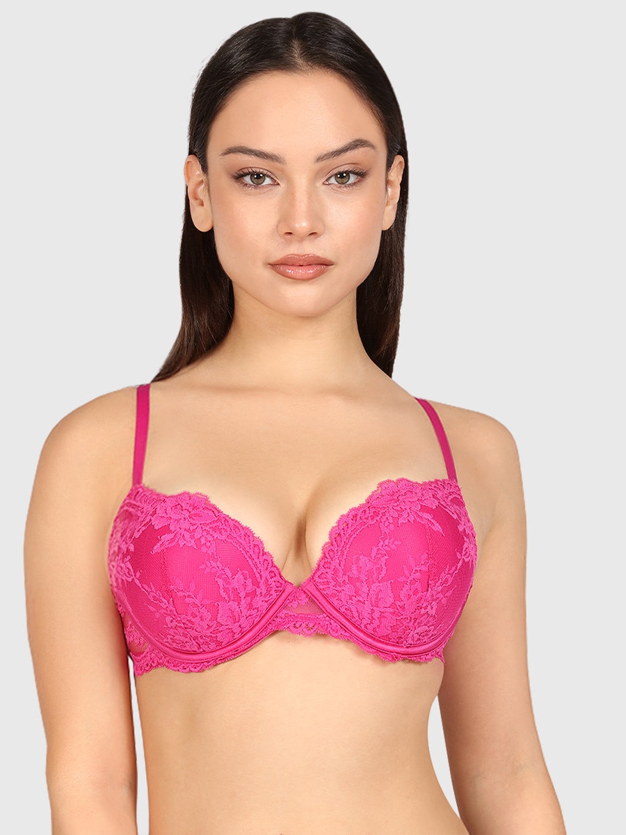 Lace Padded Wired Plunge Bra