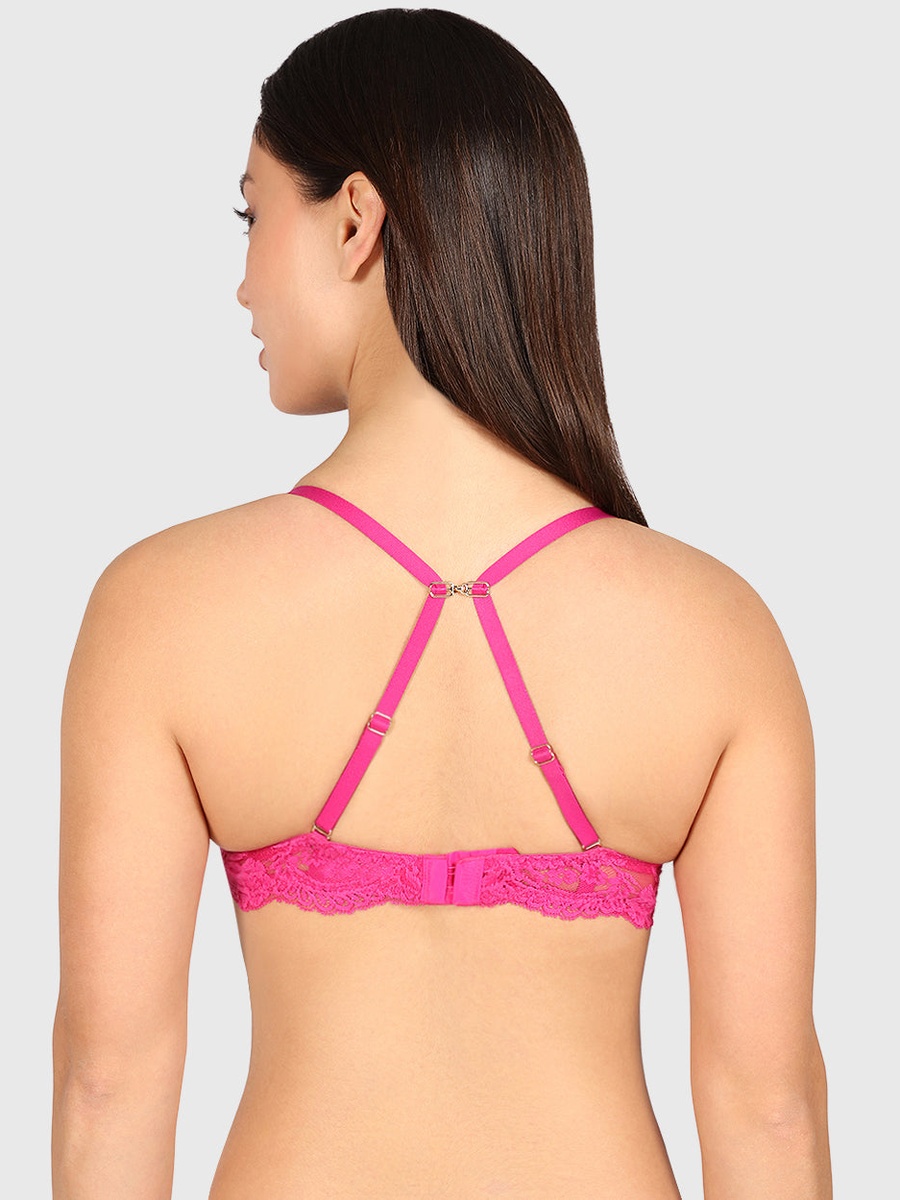 Lace Padded Wired Plunge Bra