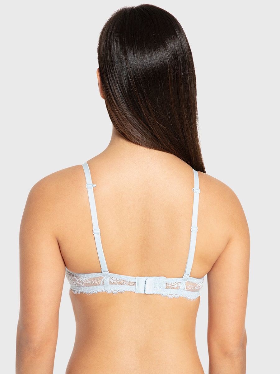 Strappy Lace Padded Double Push Up Plunge Bra