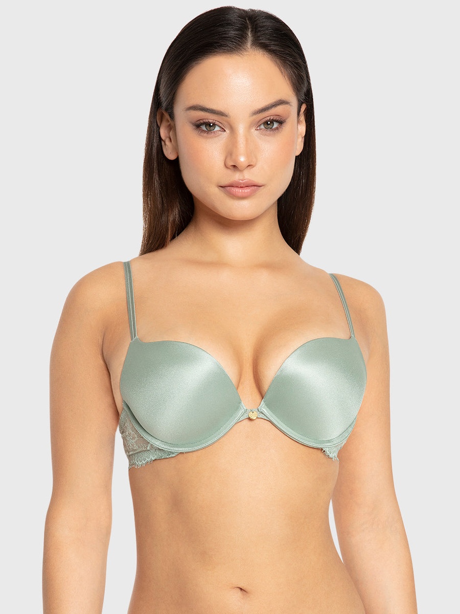 Lace Band Gel Padded Wired Plunge Bra