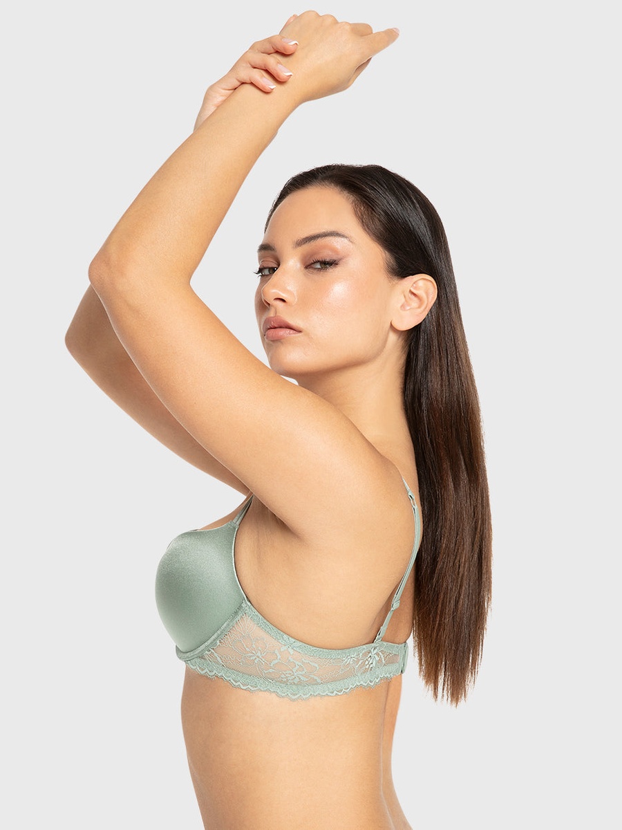 Lace Band Gel Padded Wired Plunge Bra
