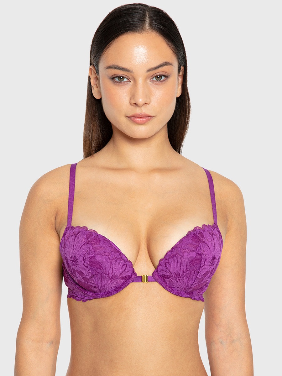 Lace Padded Wired Plunge Bra