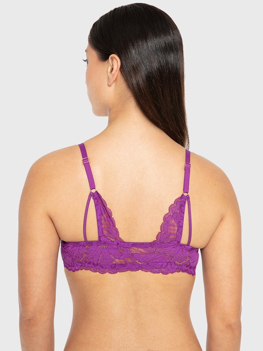 Lace Padded Wired Plunge Bra